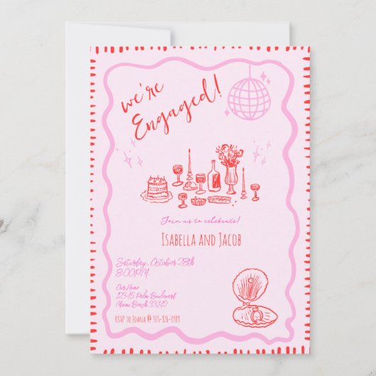 Whimsical Hand getrokken eigenzinnige golvende ver Kaart (Voorkant)