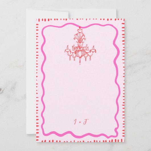 Whimsical Hand getrokken eigenzinnige golvende ver Kaart (Achterkant)