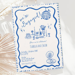 Whimsical Hand getrokken eigenzinnige golvende ver Kaart