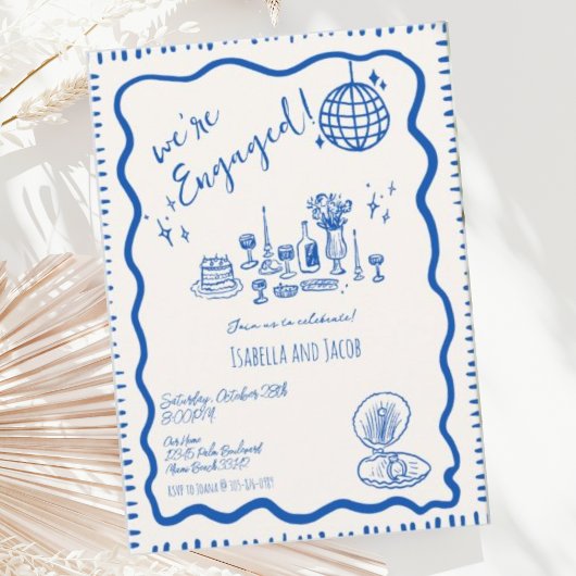 Whimsical Hand getrokken eigenzinnige golvende ver Kaart