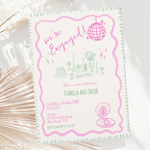 Whimsical Hand getrokken eigenzinnige golvende ver Kaart