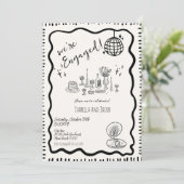 Whimsical Hand getrokken eigenzinnige golvende ver Kaart (Staand voorkant)