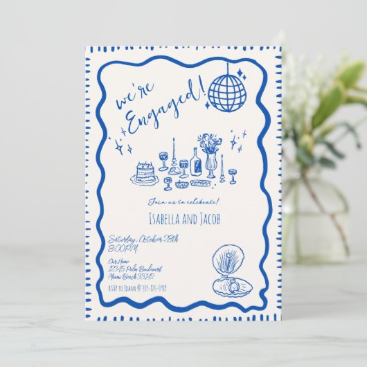 Whimsical Hand getrokken eigenzinnige golvende ver Kaart (Staand voorkant)