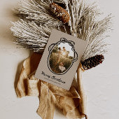 Whimsical Hand getrokken Familie Foto Kerstmis Feestdagenkaart