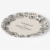 Whimsical Hand getrokken Floral bruiloft papier Papieren Bordje (Gekanteld)