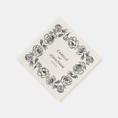 Whimsical Hand getrokken Floral bruiloft papier se Servet (Hoek)