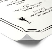 Whimsical Hand getrokken Franse bruiloft Bar Menu Poster (Hoek)