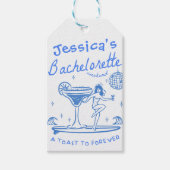 Whimsical Hand getrokken Funky Beach Bachelorette Cadeaulabel (Voorkant)