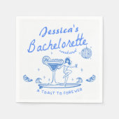 Whimsical Hand getrokken Funky Beach Bachelorette Servet (Voorkant)