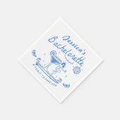 Whimsical Hand getrokken Funky Beach Bachelorette Servet (Hoek)