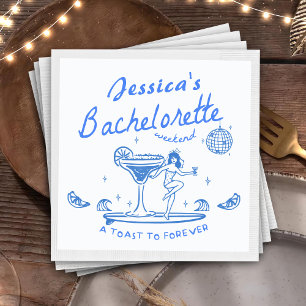 Whimsical Hand getrokken Funky Beach Bachelorette Servet