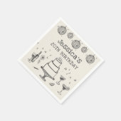 Whimsical Hand getrokken Funky Cocktail Verjaardag Servet (Hoek)