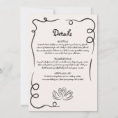 Whimsical Hand Getrokken Funky Details Trouwen Kaart (Achterkant)