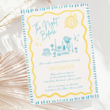 Whimsical Hand getrokken Gele Wavy Repetitie Diner
