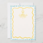 Whimsical Hand getrokken Gele Wavy Repetitie Diner Kaart (Achterkant)