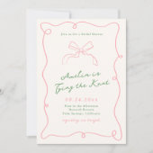 Whimsical Hand getrokken Groen & Roze Vrijgezellen Kaart (Voorkant)