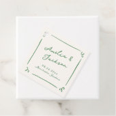 Whimsical Hand getrokken groene bruiloft Bedankjes Labels (In situ)