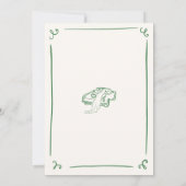 Whimsical Hand getrokken groene bruiloft details Kaart (Achterkant)