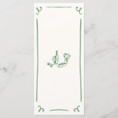 Whimsical Hand getrokken Groene Bruiloft Menu (Achterkant)