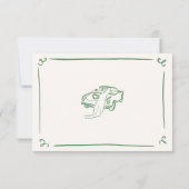 Whimsical Hand getrokken Groene Bruiloft RSVP Kaart (Achterkant)