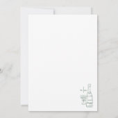 Whimsical Hand getrokken groene bruiloft Save The Date (Achterkant)