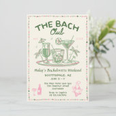 Whimsical Hand getrokken Groene Cocktail Bachelore Kaart (Staand voorkant)