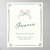 Whimsical Hand getrokken groene gunsten Poster (Voorkant)