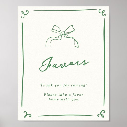 Whimsical Hand getrokken groene gunsten Poster (Voorkant)