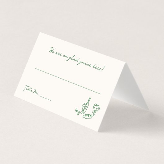 Whimsical Hand getrokken groene plaats kaart (Voorkant)