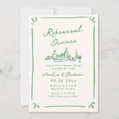 Whimsical Hand getrokken Groene repetitie diner Kaart (Voorkant)