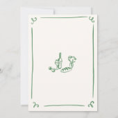 Whimsical Hand getrokken Groene repetitie diner Kaart (Achterkant)