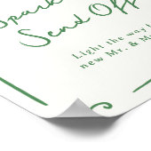 Whimsical Hand getrokken Groene Sparkler Verstuur Poster (Hoek)