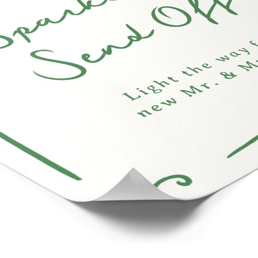 Whimsical Hand getrokken Groene Sparkler Verstuur Poster (Hoek)