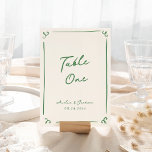 Whimsical Hand getrokken groene tafel Kaart<br><div class="desc">Dit schattige ontwerp is voorzien van handgetekende elementen en een grillige,  gedurfde tekst.</div>