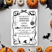 Whimsical Hand getrokken Halloween Verjaardag Kaart