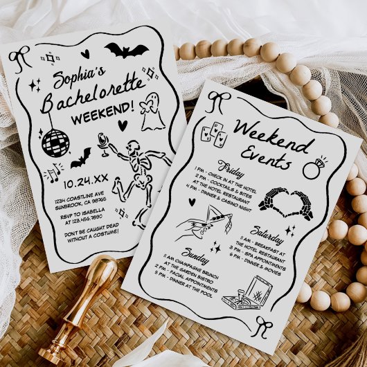 Whimsical Hand getrokken Halloween vrijgezellenfee Kaart