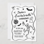 Whimsical Hand getrokken Halloween vrijgezellenfee Kaart (Voorkant)