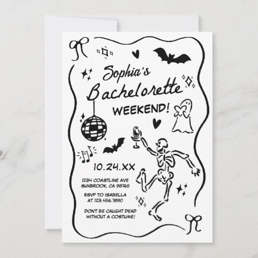 Whimsical Hand getrokken Halloween vrijgezellenfee Kaart (Voorkant)