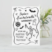 Whimsical Hand getrokken Halloween vrijgezellenfee Kaart (Staand voorkant)