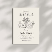 Whimsical Hand getrokken Handschrift Bruids Brunch Kaart