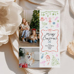 Whimsical Hand getrokken iconen Merry Christmas 2  Feestdagenkaart<br><div class="desc">Deel uw warmste wensen met deze gepersonaliseerde 2 foto Vakantie kaart. Met een gezellige winterscène met maretak en groen, is het de perfecte manier om uw favoriete familieherinneringen te laten zien. **Notities: Bovenste Afbeelding - Verticale foto voorkeur & voor Onderste Afbeelding - Horizontale foto voorkeur (Gebruik het gereedschap Uitsnijden om...</div>