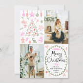 Whimsical Hand getrokken iconen Merry Christmas 2  Feestdagenkaart (Voorkant)