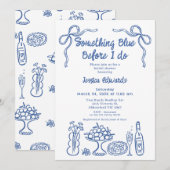 Whimsical Hand getrokken iets blauw Vrijgezellenfe Kaart (Voorkant / Achterkant)