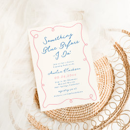 Whimsical Hand getrokken iets blauw Vrijgezellenfe Kaart