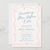 Whimsical Hand getrokken iets blauw Vrijgezellenfe Kaart (Voorkant)