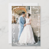 Whimsical Hand getrokken Illustratie Fotobruiloft Save The Date (Achterkant)