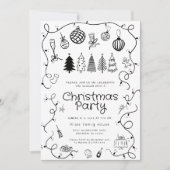 Whimsical Hand getrokken kerstfeest Kaart (Voorkant)