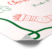 Whimsical Hand getrokken Kerstmis Welkom Party Sig Poster (Hoek)