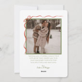 Whimsical Hand getrokken Krans Foto Kerstmis Feestdagenkaart (Achterkant)