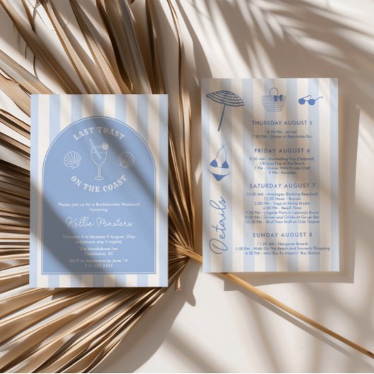 Whimsical Hand getrokken laatste toast op de kust Kaart